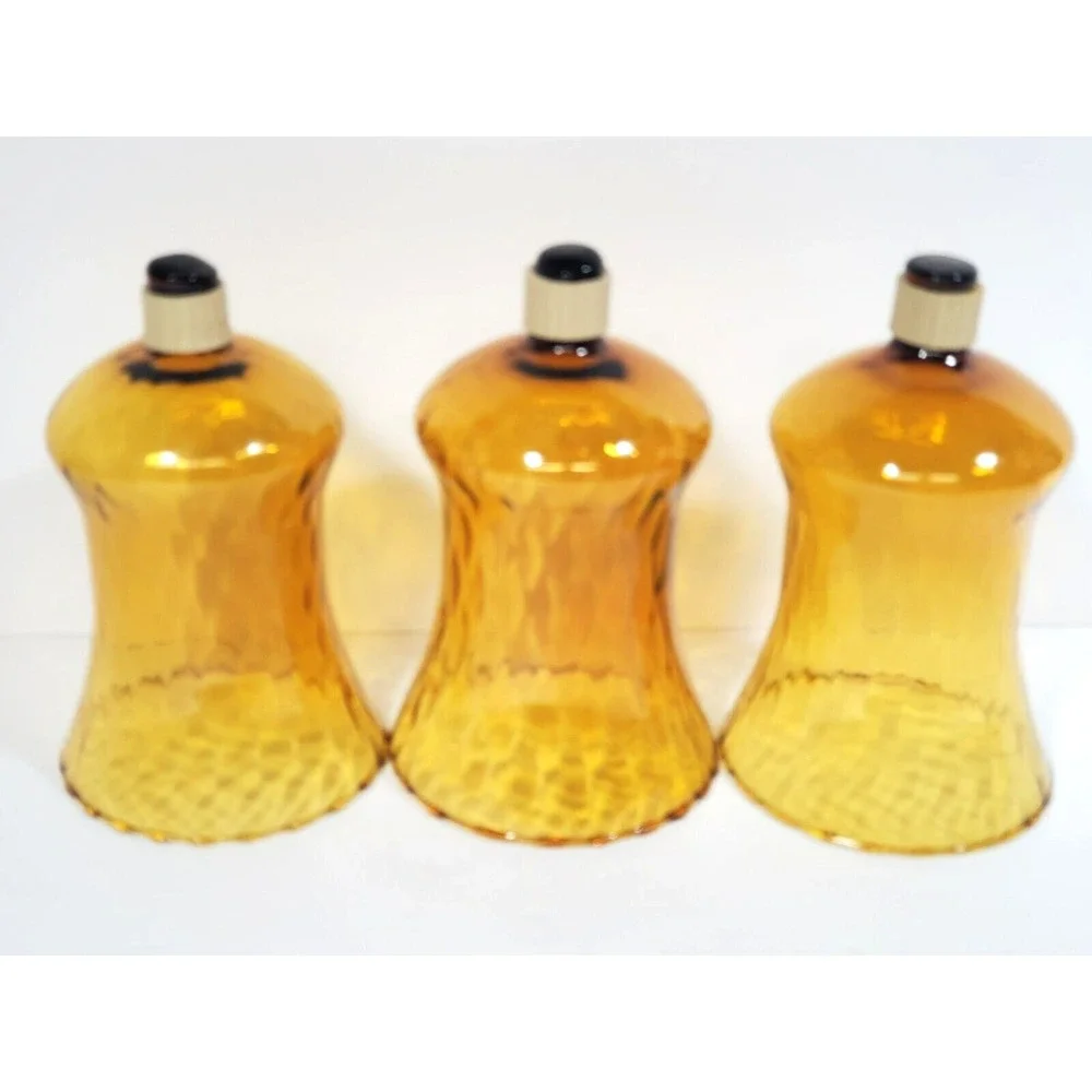 Vintage Votive‎ Cups  Amber Glass Peg Candles Home Interiors New Grippers QTY 3
